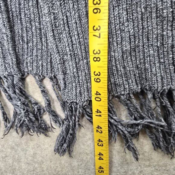 Knit Avenue Womens Ribbed Fringe Sweater Dress Gray Long Sleeve Size Large - Picture 6 of 7